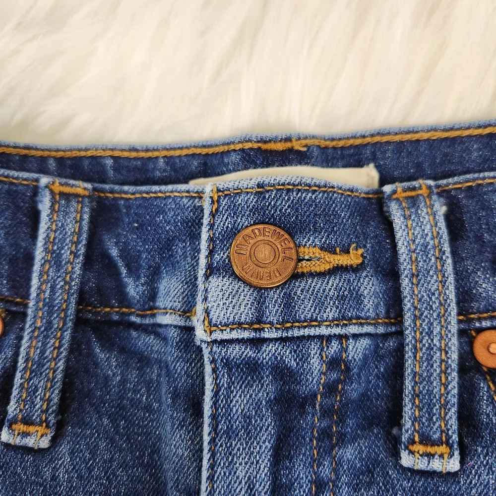 Madewell High Rise Dark Wash Cuffed Denim Shorts